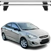 Omac Menabo Dachträger für Hyundai Accent Schrägheck 2010-2017 75kg Alu Silber 2x