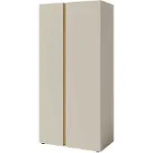 Beautysofa Kleiderschrank LICO Sandbeige + geölte Eiche, Drehtürenschrank mit 2 Türen, Moderner Stil, 90 x 195 x 50 cm