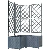 Syfax Garten-Pflanzgefäß 3 pcs Hellgrau 80 x 80 x 143 cm Kunststoff