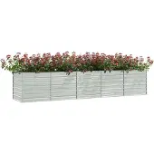 vidaXL Hochwertigen Möbel Beete - Silber Garten-Hochbeet 400x80x77cm Verzinkter Stahl Silber NEU6854821