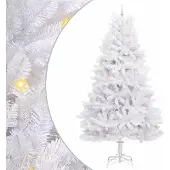 Syfax Künstlicher klappbarer Weihnachtsbaum Weiß 300 cm PVC und Stahl