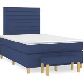 Syfax Boxspringbett mit Matratze Blau 120x190 cm Stoff