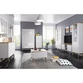 AEA Hochglanz Wohnwand Schrankwand Wohnzimmer RTV Vitrine Sideboard Wohnwände Holz