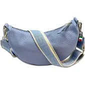 Florence Leder Tasche Umhängetasche Citytasche hellblau OTF823F