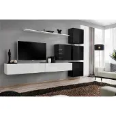 AEA Modern Wohnwand Wand Regal Wandschrank Weiß Luxus Einrichtung Designer Komplett