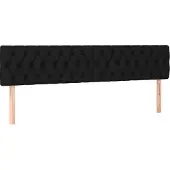 Syfax Kopfteile Schwarz 200x7x78/88 cm Stoff