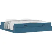 Syfax Bettgestell mit Matratze mit Matratze 2 pcs Blau Samt