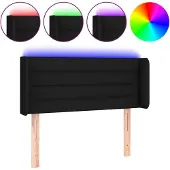Syfax LED Kopfteil Schwarz 83x16x78/88 cm Stoff
