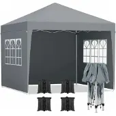 OEM 3x3m Outdoor Gazebo, UV-Schutz, höhenverstellbares Zelt für Veranstaltungen, Dunkelgrau
