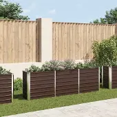 Prolenta Maison Exclusive - Garten-Hochbeet Verzinkter Stahl 240×40×77 cm Braun