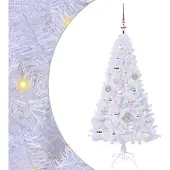 Syfax Künstlicher Weihnachtsbaum Weiß 120 cm PVC und Stahl