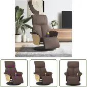 The Living Store Massagesessel mit Fußteil Braun Kunstleder