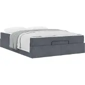 Syfax Bettgestell mit Matratze 2 pcs Dunkelgrau Samt