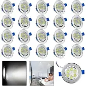 XMTECH 20X 3W LED Spot Einbauleuchte Kaltweiß Deckenspot Deckenspots Einbaustrahler Deckeneinbauleuchte Deckenstrahler
