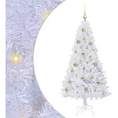 Syfax Künstlicher Weihnachtsbaum Weiß 150 cm PVC und Stahl