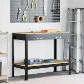 vidaXL "Schlussverkauf" Werkbänke - - mit Schubladen Schwarz 114x54x91 cm Holzwerkstoff C17735