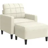 Syfax Sessel mit Hocker Creme 60 cm Samt