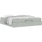Syfax Bettgestell mit Matratze 2 pcs Hellgrau Samt
