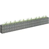 vidaXL Möbel Gabionen-Hochbeet Verzinkter Stahl 450×30×60 cm - Beete 145646