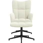 Syfax Relaxsessel mit Hocker Cremeweiß Samt
