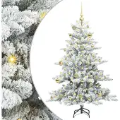 Syfax Künstlicher klappbarer Weihnachtsbaum Weiß 150 cm PVC und Stahl