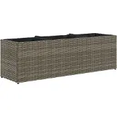 vidaXL Hochbeet mit 3 Fächern Grau 105x30x32 cm Poly Rattan