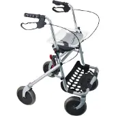 Identités Höhenverstellbarer Rollator mit Stahlkorb und Tablett
