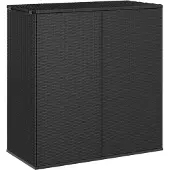 The Living Store Garten-Kissenbox PE Rattan 100x49x103,5 cm Schwarz