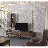AEA Wohnwand Anbauwand Schrankwand Fernsehschrank TV Sideboard Wandschrank