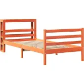 Syfax Massivholzbett ohne Matratze Wachsbraun 75x190 cm Kiefernholz