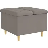 vidaXL Ottoman mit Stauraum Taupe 60 x 60 x 45 cm Stoff