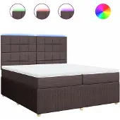 Syfax Boxspringbett mit Matratze Dunkelbraun 200x200 cm Stoff