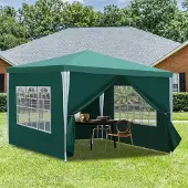 HENGDA Pavillon Hochzeiten – Festliches Gartenzelt aus Stahlkonstruktion, ideal für Hochzeiten Grün 3x3m