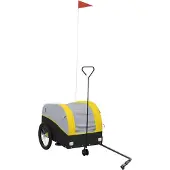 Syfax Fahrradanhänger Schwarz und Gelb 30 kg Eisen
