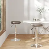 vidaXL Hochwertig Barhocker 2 Stk. Braun Kunstleder 333100