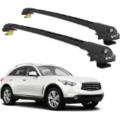 TURTLE DACHTRÄGER AIR-1 INFINITI QX70 S51 2013 - 2024 (Raised Rails) , Schwarz