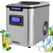 Syntrox Germany Syntrox Digitaler Edelstahl Eiswürfelbereiter mit LCD Display
