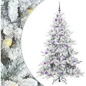 Syfax Künstlicher klappbarer Weihnachtsbaum Weiß 180 cm PVC und Stahl