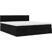 Syfax Ottoman-Bett mit Matratze Schwarz 180x200 cm Stoff