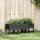 Prolenta Maison Exclusive - Pflanzkasten mit Beinen Schwarz 120x40x42 cm PP
