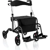Northix 2-in-1-Rollator und Rollstuhl, leicht, höhenverstellbar