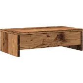 vidaXL Monitorständer mit Schubladen Altholz-Optik 50x27x15 cm