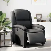 vidaXL Relaxsessel Einzelsofa Elektrisch Schwarz Echtleder 3204254