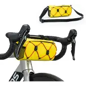 RockBros Fahrradtasche für Vorne Lenker, Lenkertasche Umhängetasche mit Schultergurt, Gelb