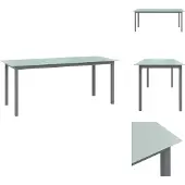 vidaXL Gartentisch Hellgrau 190x90x74 cm Aluminium und Glas - Gartentische