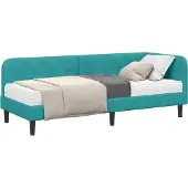 Syfax Eckbettgestell Türkis 80 x 200 cm Samt