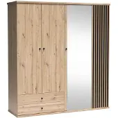 Beautysofa Drehtürenschrank mit drei Türen und zwei Schubladen CAYA C-24, Artisan