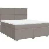 Syfax Boxspringbett mit Matratze Taupe 180x200 cm Stoff