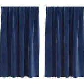 vidaXL Verdunkelungsvorhänge 2 pcs Dunkelblau 140 x 140 cm Samt