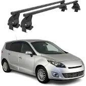 Menabo Dachträger für Renault Scenic mk3 2009-2013 Pre-FL 50kg Stahl Schwarz 2x